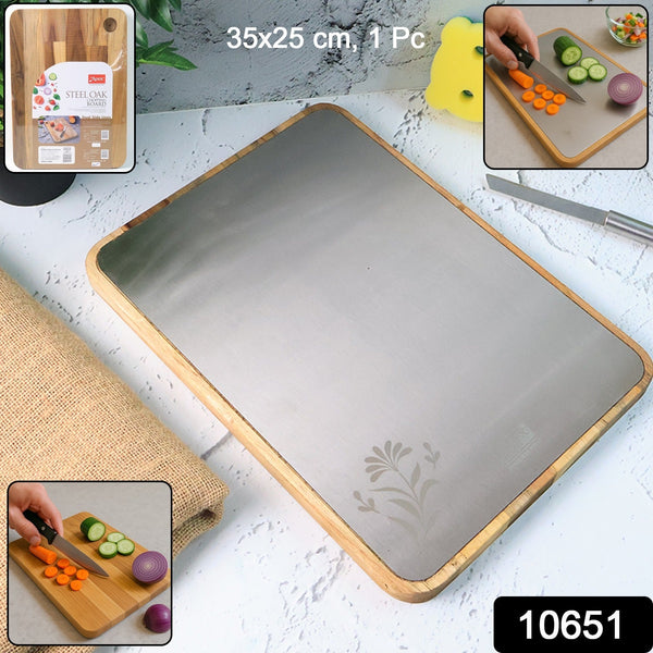 Apex Steel Oak Cutting Board with Wooden Handle (1 Pc) - justgrabit.in | Just Grab It