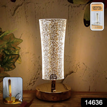Crystal Table Lamp Sparkle Design Golden Base LED Decorative Bedside Lamp - justgrabit.in | Just Grab It