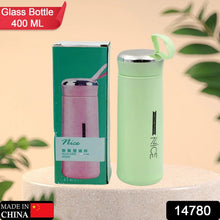 Water bottle 400ml leak proof, glass water bottle (1 pc / Light Green Color) - justgrabit.in | Just Grab It