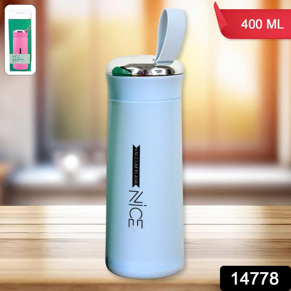 Water bottle 400ml leak proof, glass water bottle with (1 pc / Light Blue Color) - justgrabit.in | Just Grab It