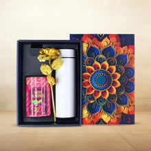 Effete Rose Almonds Gift Hamper, Golden Rose With Bottle (3 Pc Set), Mix Color - justgrabit.in | Just Grab It