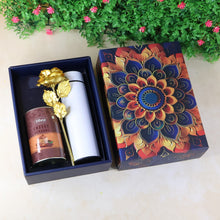 Effete Coffee Almonds Gift Hamper, Golden Rose With Bottle (3 Pc Set), Mix Color - justgrabit.in | Just Grab It