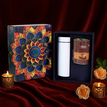 Effete Coffee Almonds Gift Hamper, Golden With Bottle (2 Pc Set), Mix Color - justgrabit.in | Just Grab It
