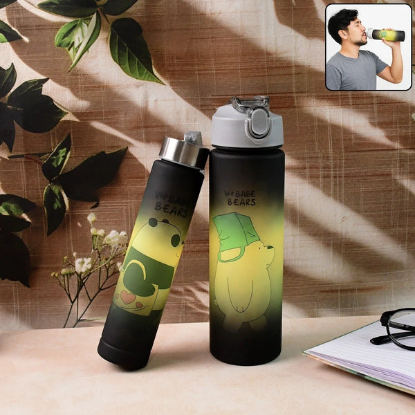 Cartoon Printed Water Bottles – 900 ml & 300 ml (2 Pc) - justgrabit.in | Just Grab It
