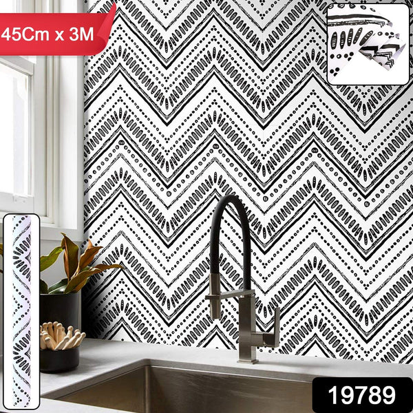 Waterproof Chevron Pattern Wall Sticker 45cm x 3meter (1 Pc) - justgrabit.in | Just Grab It