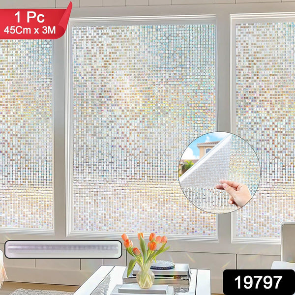 Decorative Window Film 45 cm x 3 m - (Not - Adhesive / 1 Pc) - justgrabit.in | Just Grab It