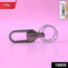 Premium Metal Keychain Carabiner Clip Hook with Dual Key Rings (1 Pc) - justgrabit.in | Just Grab It