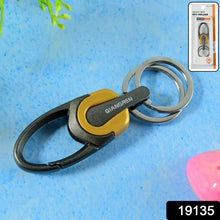 Premium Metal Keychain Carabiner Clip Hook with Dual Key Rings (1 Pc) - justgrabit.in | Just Grab It