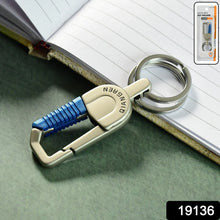 Premium Metal Keychain Carabiner Clip Hook with Dual Key Rings (1 Pc) - justgrabit.in | Just Grab It