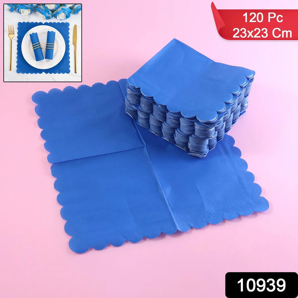 Royal Scalloped Disposable Paper Napkins (23 x 23 Cm / Approx 120 Pc) - justgrabit.in | Just Grab It