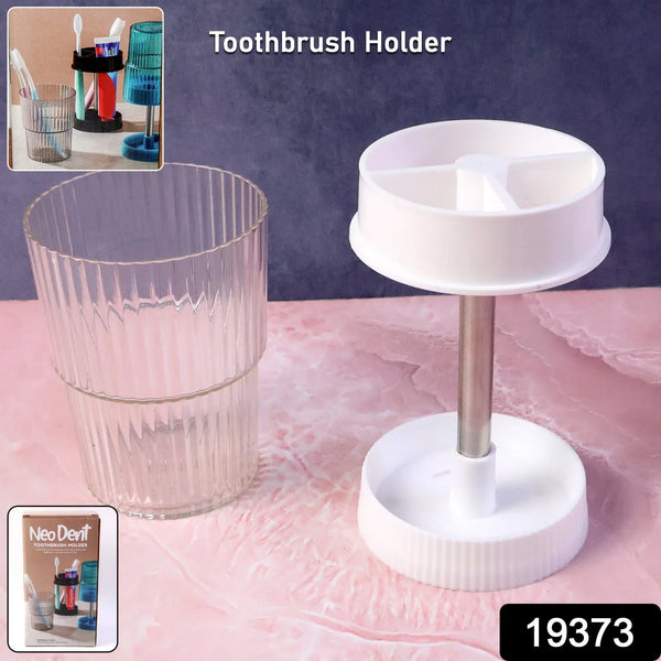 Rotating Bathroom Toothbrush Holder Stand (1 Pc) - justgrabit.in | Just Grab It