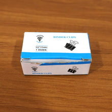 Black Metal Binder Clips (15 MM, 12 Pieces Set) - justgrabit.in | Just Grab It