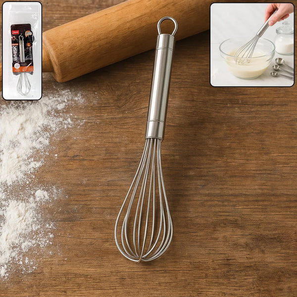 Apex Stainless Steel Small Hand Whisk (1 Pc) - justgrabit.in | Just Grab It