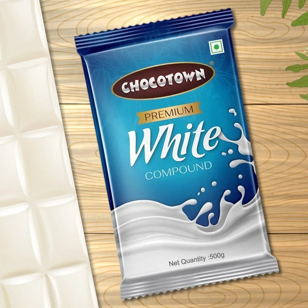Chocotown Premium White Choco Compound Slab, 500gm - justgrabit.in | Just Grab It