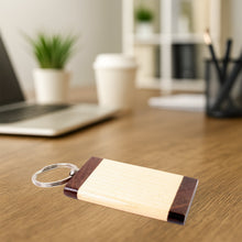 Premium Wooden Keychain with Dual Tone Finish (1 Pc) - justgrabit.in | Just Grab It