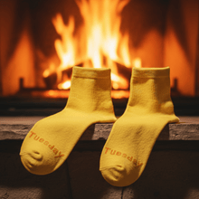 Tuesday Theme Yellow Casual Socks (1 Pair) - justgrabit.in | Just Grab It