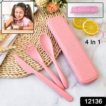 4 in 1 Travel Utensils Plastic Spoons and Forks Sets for Lunch Box (3 Pc With Case) - justgrabit.in | Just Grab It