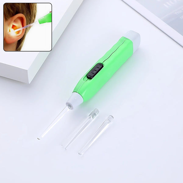 Green LED Flashlight Earpick with Tweezer (1 Pc) - justgrabit.in | Just Grab It