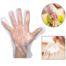 Plastic Transparent Disposable Clear Gloves (White) (100Pc) - Justgrabit Inc.