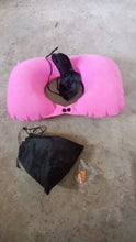 8512 3 in 1 Comfortable Travel Sleeping Kit, Neck Pillow, Eye Mask & Ear Plug Set Inflatable Plane Sleeping Pillow Head Neck Support Pillows for Travel Airplane Office, Black - Justgrabit Inc.