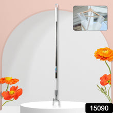 Stainless Steel Telescopic Pole Clothes Hooks Hanger (1 Pc / 155 cm) - justgrabit.in | Just Grab It