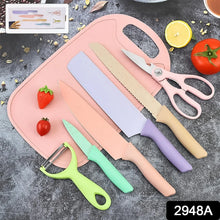 Colorful Chef Knife Set for Cutting (6 Pc, Non - Stick Steel) - justgrabit.in | Just Grab It