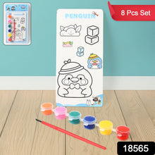 Kids Art Painting Kit Water Color, Cartoon Printed Board & Brush (9 Pcs Set) - justgrabit.in | Just Grab It