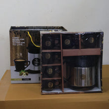 Tea and Coffee Thermos Flask and 6 Ceramic Cups (1 Set) - Justgrabit Inc.