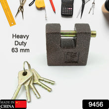 Iron lock, Brass Core and Thickened Spray Black Iron Door Lock With 5 pc Keys for Home Dormitory, Waterproof Antirust Anti - theft locks Outdoor Gate Shed Locks Warehouse Big Iron Door Drawer Lock (63 mm ) - Justgrabit Inc.