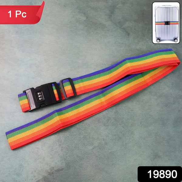 Heavy - Duty Rainbow Webbing with 3 - Digit Code Lock - justgrabit.in | Just Grab It