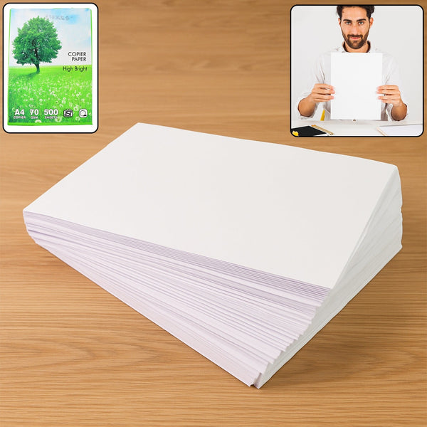 A4 Size High Bright Copier Paper – 70 GSM – Pack of 500 Sheets - justgrabit.in | Just Grab It