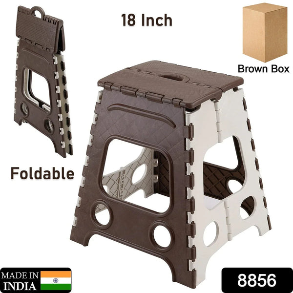 18inch Folding Stool, Non Slip Folding Stool - 18 Inch" Height - Holds Up to 95 Kg - Great for Kitchen, Garden, Bathroom, Bedroom, Adults, Kitchen Stepping (1 Pc 18Inch) - Justgrabit Inc.