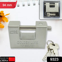 94mm Stainless Steel Padlock: Rectangular, Hardened Steel, 5 Keys - Justgrabit Inc.