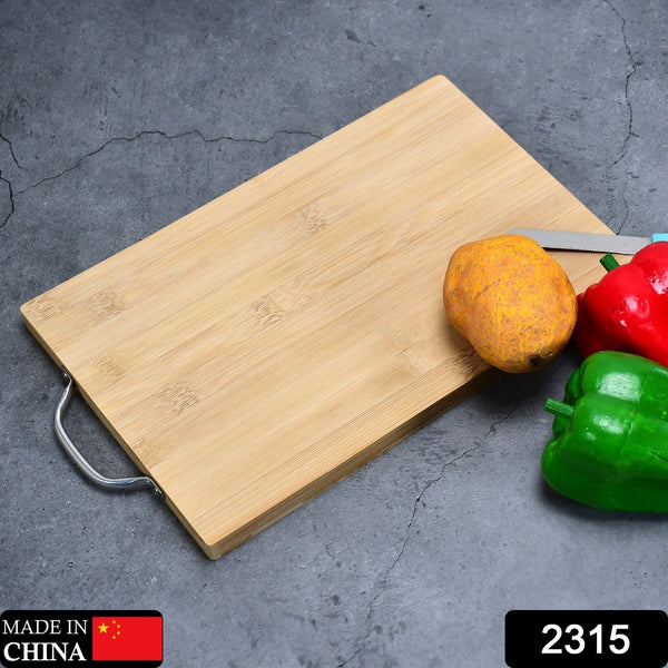 Thick Wooden Bamboo Kitchen Chopping Board with Holder for Fruits & Meat - justgrabit.in | Just Grab It