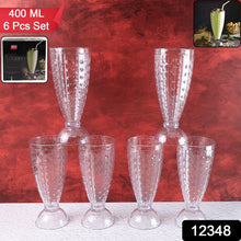 Supermom Transparent Plastic Milkshake Glass Set (400ML / 6 Pc) - justgrabit.in | Just Grab It