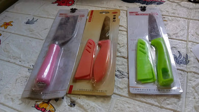 Stainless Steel Knife For Kitchen Use, Knife Set, Knife & Non - Slip Handle With Blade Cover Knife, Fruit, Vegetable,Knife Set (Mix Design 1 Pc) - justgrabit.in | Just Grab It