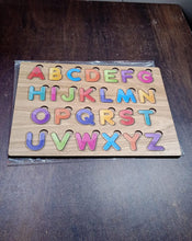 Wooden Puzzle Board ABC Letters Shapes Educational Learning Toys (1 Set) - justgrabit.in | Just Grab It