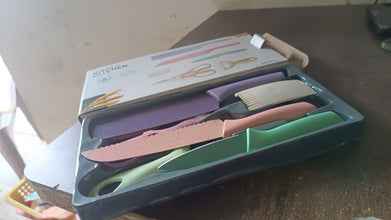 Professional Colorful Kitchen Knives Set (6 Pcs Set) - justgrabit.in | Just Grab It