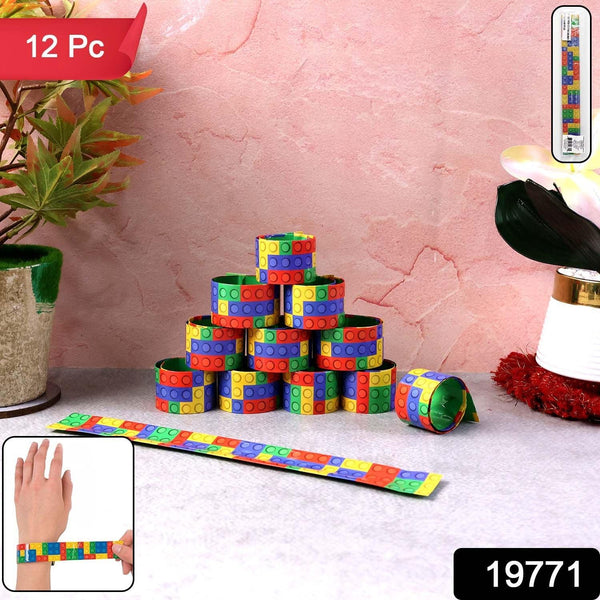 Colorful Snap Slap Bracelet Toy (12 Pc Set ) - justgrabit.in | Just Grab It