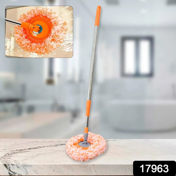 360° Rotatable Ceiling Dust Cleaning Mop Extendable Long Lightweight Handle Mop Heads Pad, Spin Scrubber for Ceiling Floor Bathroom Kitchen Tile - Justgrabit Inc.