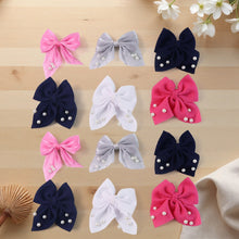 Hair Bow Knot Clip Suitable Girls (12 Pc / Multicolour & Mix Design) - justgrabit.in | Just Grab It