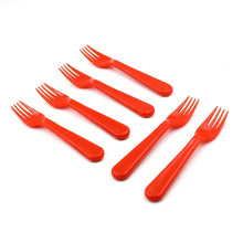 Plastic Fork Spoon, Fork Spoon Set, Fruit Fork Spoon Set | Baby Fork Spoon/Vegetable Fork Spoon, Plastic Salad Spoon, Dessert Spoon (6pc set) - justgrabit.in | Just Grab It