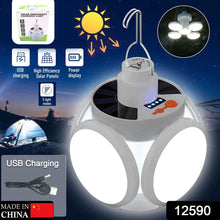 Solar Multi - Functional Emergency LED Light – USB Rechargeable, 5 Modes, Foldable, SOS & IP65 Waterproof - Justgrabit Inc.