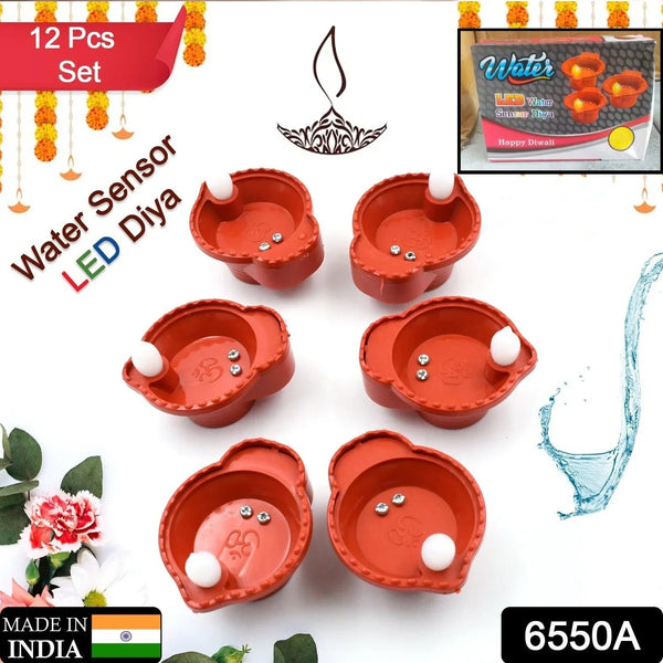 Water Sensor Diyas for Diwali Decoration | Diyas for Home Decoration| Diwali Decoration Items for Home Decor Diyas | Diwali LED Diyas Candle with Water Sensing Technology E - Diya, Diwali (12 Pc Set) - justgrabit.in | Just Grab It