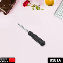 Small Pocket Size Slotted Cross Head Flat Magnetic Screwdriver, Small Slotted Screwdriver Flat Head with Black Handle for Small Appliances (1 Pc) - justgrabit.in | Just Grab It