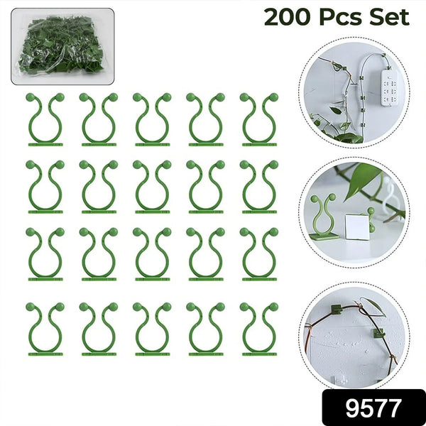 Plant Climbing Wall Fixture Clip Self - Adhesive Hook (Approx 200 Pcs Set) - justgrabit.in | Just Grab It