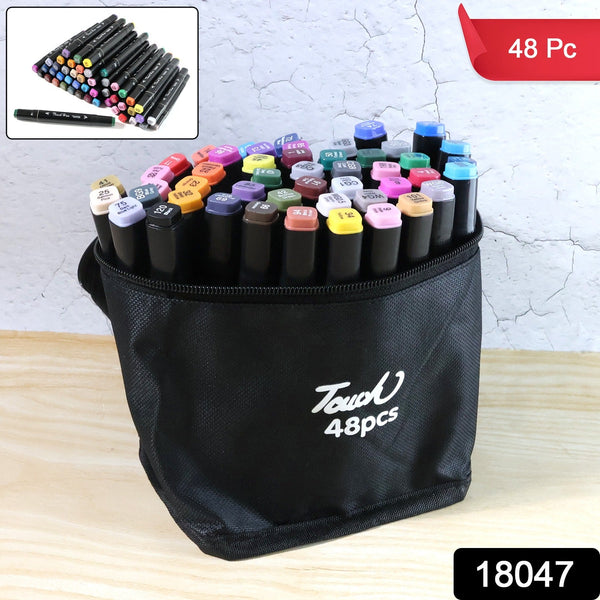 Dual - Tip Sketch Markers Set (48 Pc) - justgrabit.in | Just Grab It