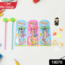 Fun Candy Design Pencil Set with Accessories (1 Set / Mix Design) - justgrabit.in | Just Grab It