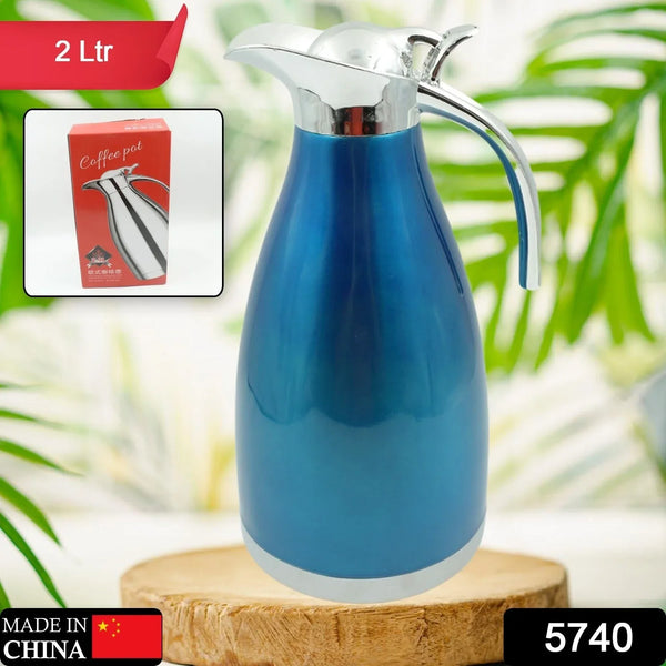 Vacuum Insulated Kettle Jug, Vacuum Insulated Thermos Kettle Jug Insulated Vacuum Flask, Vacuum Kettle Jug Stainless Steel For Milk ,Tea ,Beverage Home Office Travel Coffee (2 Ltr / 1Pc) - Justgrabit Inc.