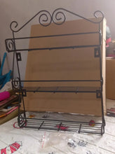 Big Wall Mounted Iron Wall Shelf with 3 Storage Racks for Kitchen, Pantry, Cabinet, Counter top or Free Standing, Rack Holder for Kitchen - Justgrabit Inc.